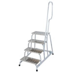 Krause Stabilo Montagetritt Trittleiter mit Handlauf 4 Stufen, Arbeitshöhe 2,8 m, Plattformhöhe: 0,8 m