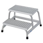 Krause Stabilo Montagetritt Trittleiter mit Gitterrost 2 Stufen, Arbeitshöhe 2,4 m, Plattformhöhe: 0,4 m