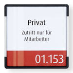 Türschild Signcode Wall Rahmen: 4 mm, Ecken aus Metalldruckguss