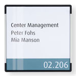 Türschild Signcode Wall Rahmen: 4 mm, Ecken aus Metalldruckguss