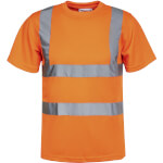 Korntex Warnschutz Cordoba T-Shirt fluoreszierend orange mit vier 5 cm breiten Reflexstreifen (Quer- und Längsstreifen)
