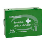 Betriebsverbandkasten Groß grün aus Stahlblech mit Füllung nach DIN 13169