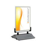 Plakatständer Plakatständer Windmaster NT, befüllbarer Kunststoff-Sockel, Stahlfedern,