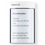 PacificX Infotafel A4 Hochformat leicht gewölbtes Wandschild mit weißer Kopfleiste zum Beschriften