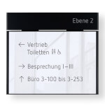 MessengerX Infotafel A4 Querformat mit schwarzer Kopfleiste zum Beschriften