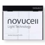 MessengerX Infotafel A3 Querformat mit schwarzer Kopfleiste zum Beschriften