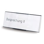 MessengerX Tischaufsteller schneller Wechsel der Papiereinlagen durch Klemmverschluss