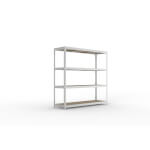 Meta Speed-Rack Weitspann-Steckregal Komplettregal mit 4 Fachböden (Spanplatte), beidseitig nutzbar