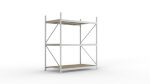 Meta Mini-Rack Weitspann-Schraubregal Grundregal mit 3 Fachböden (Spanplatte), beidseitig nutzbar