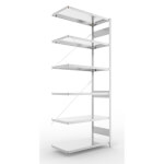 Regalsysteme Steckregale META CLIP Anbauregal, Allzweckfachbodenregale, einzeilig,