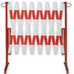 Flachstahl Scherensperre rot/weiß zum Sichern von Gefahrenstellen