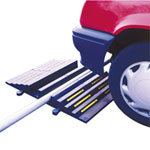 Schlauchbrücke schwarz hoch belastbare Hartgummi-Mischung mit gelben Reflexstreifen