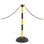 Mobiler Kettenständer PRO Aluminiumpfosten: gelb/schwarz