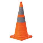 Leitkegel 72 rot/weiß zusammenfaltbar, mit integrierter LED-Leuchte