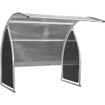 Unterstand geschlossen mit Rück- und Seitenwand verzinkter Stahlrahmen mit gebogenem PC-Blechdach