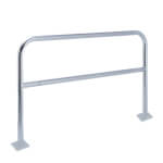 Mottez Schutzbügel mit Bodenplatte zum Aufdübeln verzinkt zum Schutz von Maschinen oder Wegen