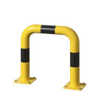 Mottez Rammschutzbügel Gerade gelb schwarz mit Bodenplatte zum Aufdübeln