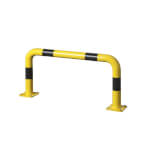 Mottez Rammschutzbügel gelb schwarz mit Bodenplatte zum Aufdübeln