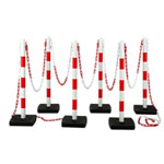 Kettenständer-Set Kunststoff 1 SET = 6 Ständer, 12 m Kette und 12 Haken