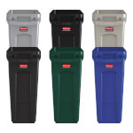 Rubbermaid Slim Jim Abfalleimer mit Lüftungskanälen 60 l stabiler Abfallbehälter für Innen- und Außenbereiche