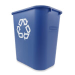 Rubbermaid Papierkorb robuster Abfalleimer mit Recycling-Symbol