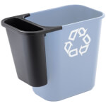 Rubbermaid Papierkorb Zusatzbehälter für 27 l Eimer Erweiterung zum Einhängen in Abfalleimer mit Recycling-Symbol