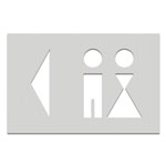 Phos Wegweiser aus Edelstahl Symbol 'Dame und Herr', Pfeil linksweisend,