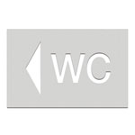 Phos Wegweiser aus Edelstahl Symbol 'WC', Pfeil linksweisend,