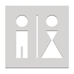 Phos Türschild aus Edelstahl Toilettenschild mit Symbol WC Damen und Herren mit Trennstrich