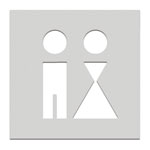 Phos Türschilder aus Edelstahl Symbol 'Dame und Herr', selbstklebend,