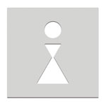 Phos Türschilder aus Edelstahl Symbol 'Dame', selbstklebend,