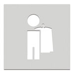 Phos Türschilder aus Edelstahl Symbol 'Garderobe', selbstklebend,