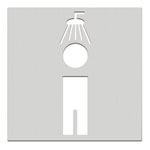 Phos Türschilder aus Edelstahl Symbol 'Herrendusche', selbstklebend,