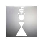 Phos Türschilder aus Edelstahl Symbol 'Damendusche', selbstklebend,