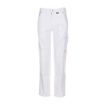 Planam Bundhose Canvas 320 weiß Arbeitshose mit Reflexbiesen und Gummizug im Bund
