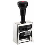 Paginierer/Numeroteur REINER Modell B2, Metallgestell, 6 Räder, Abdruck 0-999999,