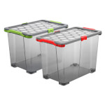 rothopro Evo Total robuste Aufbewahrungsbox mit Deckel Fassungsvermögen: 65,0 l mit Rollen