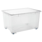 rothopro Clearbox  Aufbewahrungsbox mit Deckel und Rollen Fassungsvermögen: 140,0 l