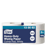 Tork 130062 extra starke Mehrzweck Papierwischtücher 2-lagig, Tissue plus, hochweiß, randverleimt, perforiert