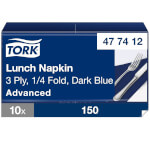 Tork 477412 Soft Lunchservietten Dunkelblau Advanced 3-lagig viertelgefaltet