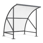 WSM Fahhradüberdachung Bamberg 16 moderner Rundbogenunterstand, mit 2 tragenden Seitenrahmen