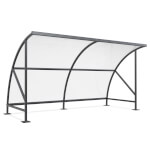 WSM Fahhradüberdachung Bamberg 18 moderner Rundbogenunterstand, mit 2 tragenden Seitenrahmen