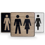 Tello Wood Türschild eckig, Farbe: Eiche, Motiv: Schwarz
