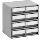 Schubladenmagazin TRESTON mit 8 Schubladen glasklar inkl. Etiketten und Auszieh-Sicherung,