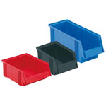 Sichtlagerkasten TRESTON aus Polypropylen, Farbe: grau, rot o. blau, halboffene Front,