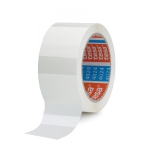 tesapack PVC 4124 Verpackungsklebeband, weiß mit starkem Naturkautschuk-Kleber, reißfest
