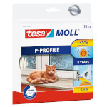 tesamoll P-Profil Fensterabdichtung weiß Gummidichtung für Fensterspalten von 2-5mm