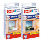 tesa Insect Stop Comfort Mückennetz für Fenster individuell verklebbares Insektenschutzgitter