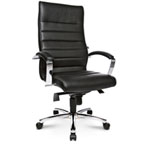Topstar Bürostuhl TD Luxe 10 Chefsessel Kniematic-Wippmechanik, Armlehnen und Fußkreuz Stahl verchromt