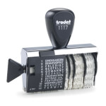 Trodat Classic 1117 Wortbanddrehstempel mit Datum 12 Texte am Wortband, Schrifthöhe Datum 4,0 mm